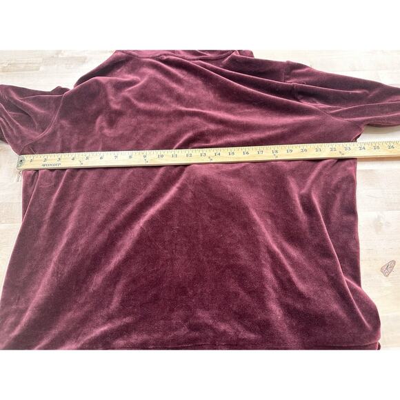 Dolce Vida Velour Burgundy Women 2X Track Hoodie Jacket Full Zip Long Sleeve Y2K - Picture 5 of 7